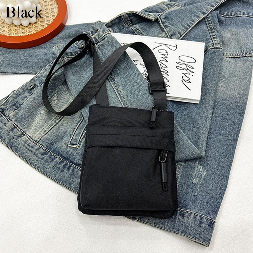 

Nylon Shoulder Bag Fashion Leisure Solid Color Waterproof Cross-body Bag Messenger Bags Women Men чёрный