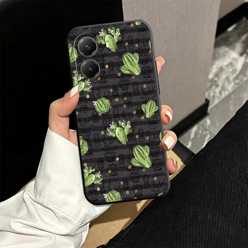 Cactus Pattern Soft Phone Case for Xiaomi Poco X5 X6 X7 X8 Pro Max X3 F7 F8 Ultra M8 M7 M6 M5 Redmi 15 15C 14C 13C 12C X4 F6