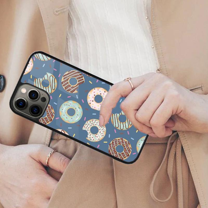 

Cartoon Donut Pattern Cake Magnetic Phone Case For APPLE iPhone 17 Air 16 14 13 12 Pro Max 15 Plus Wireless Charge MagSafe Cover iPhone 14