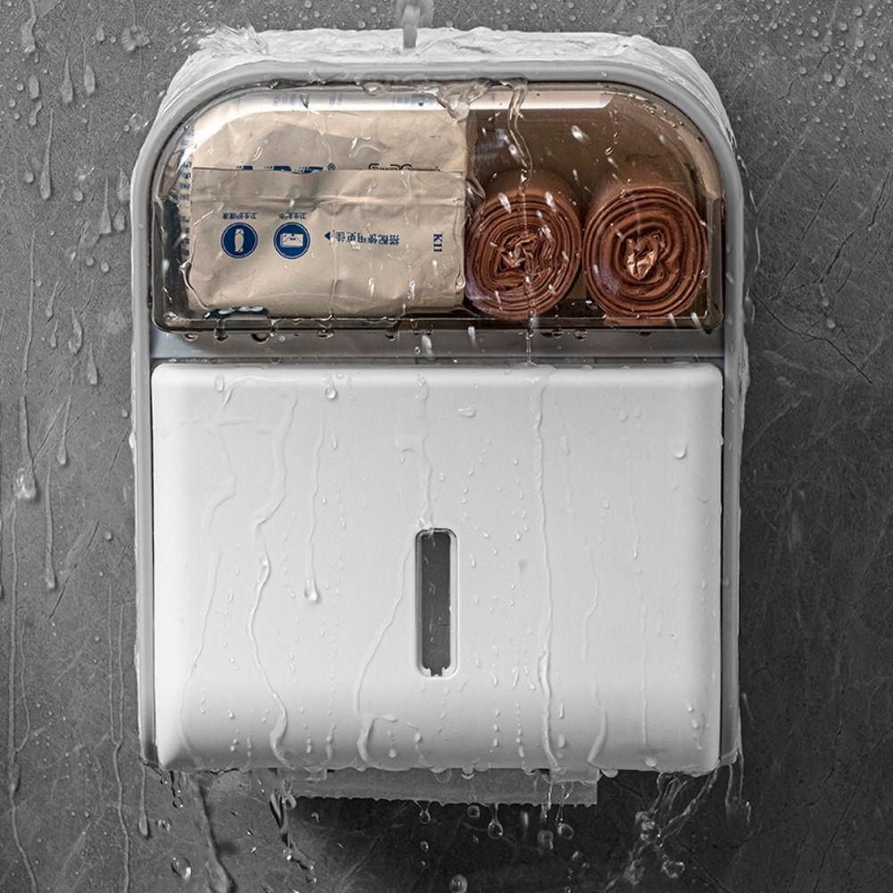 Multipurpose Wall-Mounted Tissue Box Waterproof Tissue Storage Rack Draw Tissue Box  Bathroom