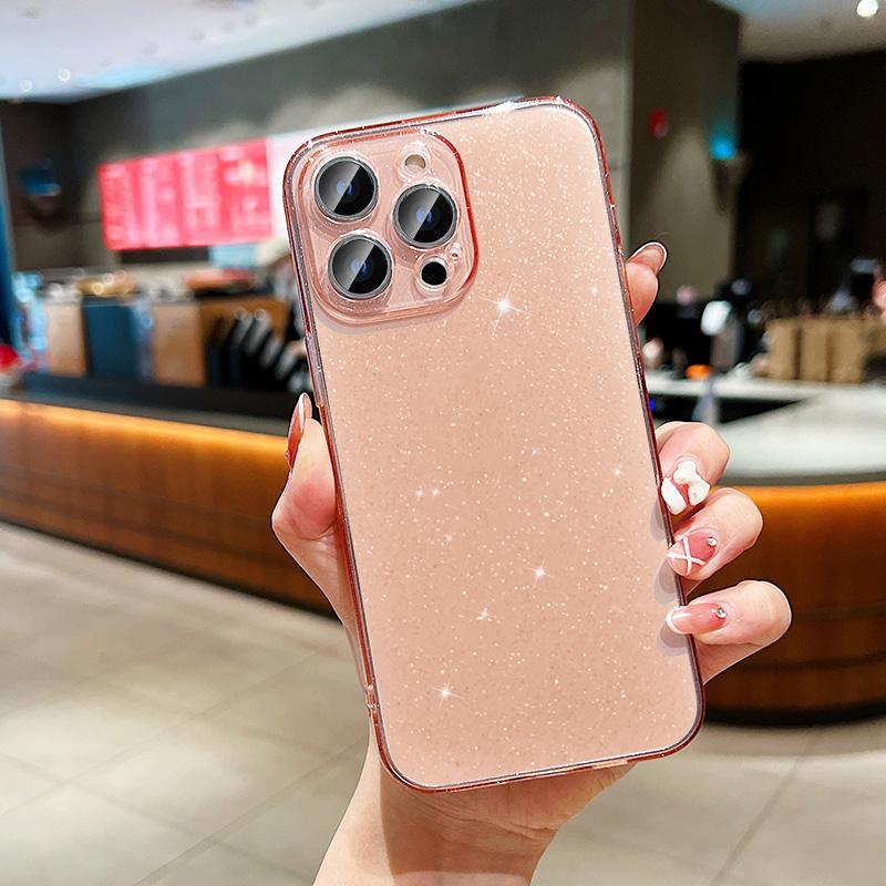 

Защитный блестящий чехол для объектива камеры для iPhone 15 Pro Max 14 Plus 13 12 11 X XS XR SE 2022 2020 7 8 6S 15Pro 14Pro 13Pro милые аксессуары для телефонов For iPhone 13 розовый