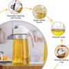 1pcs Glass Oil Bottle with Automatic Leak-proof Lid and Ergonomic Handle - BPA-free, Scale Markings Large Capacity Oil Bottle