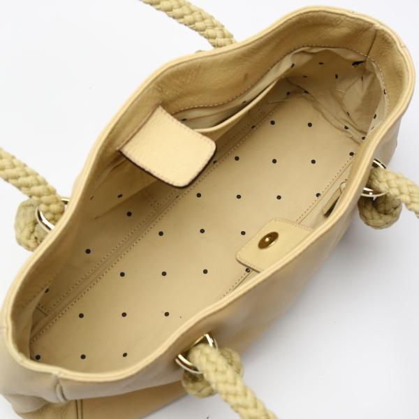 Kate Spade Circular Braided Rope Handle Tote Bag Beige Women Used