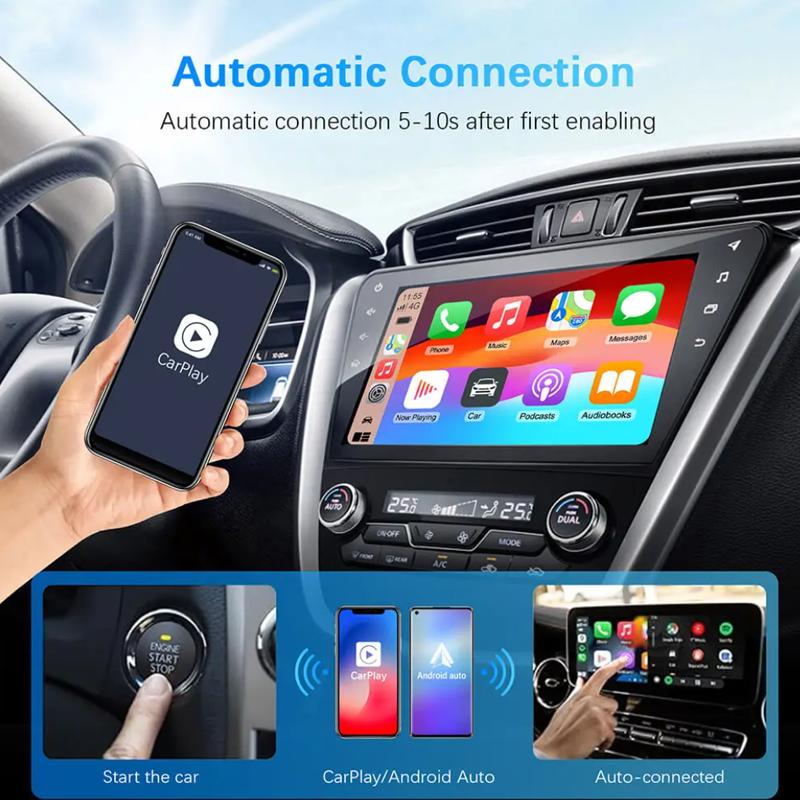 2025New Wired to Wireless Carplay Android Auto 2in1 Mini Adapter Dongle Auto Connect Plug&Play Bluetooth WiFi Universal Mini Box