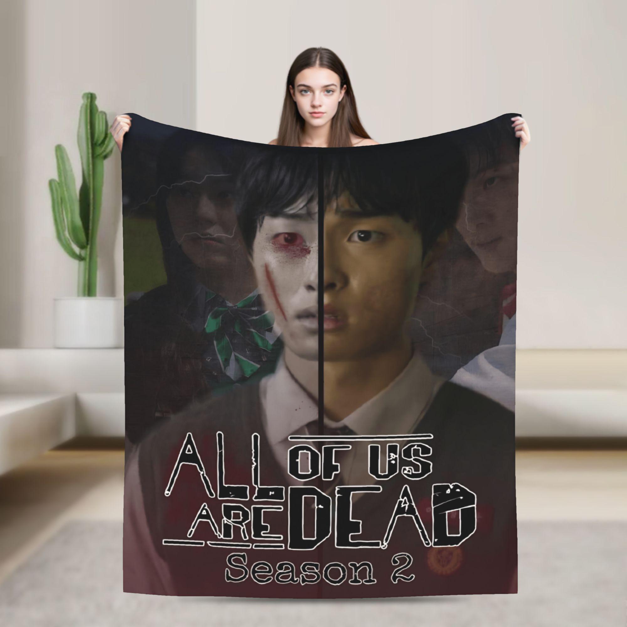 

All Of Us Are Dead Flannel Blanket Spring Soft Throw Blanket for Girls Boys Living Room Funny Bedspread Sofa Bed Cover 75x90cm