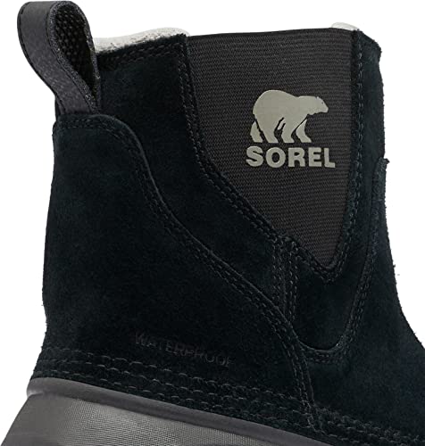 Sorel Men's Buxton Pull-On Boots – Cold and Rainy Weather – Waterproof, Black, Quarry, Size 9