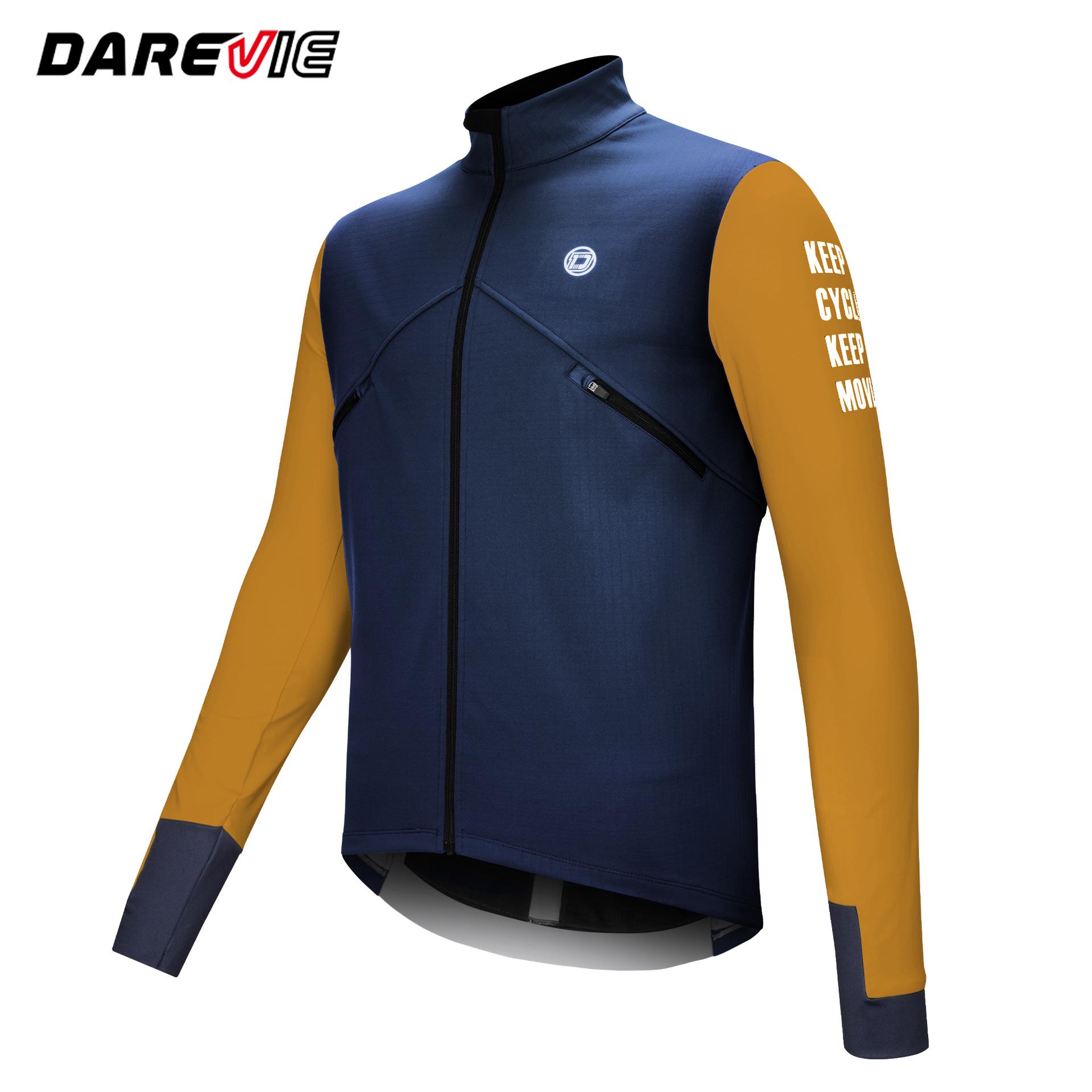 

Darevie Winter Cycling Fleece Jacket - Windproof, Warm Long Sleeve for Sports XL
