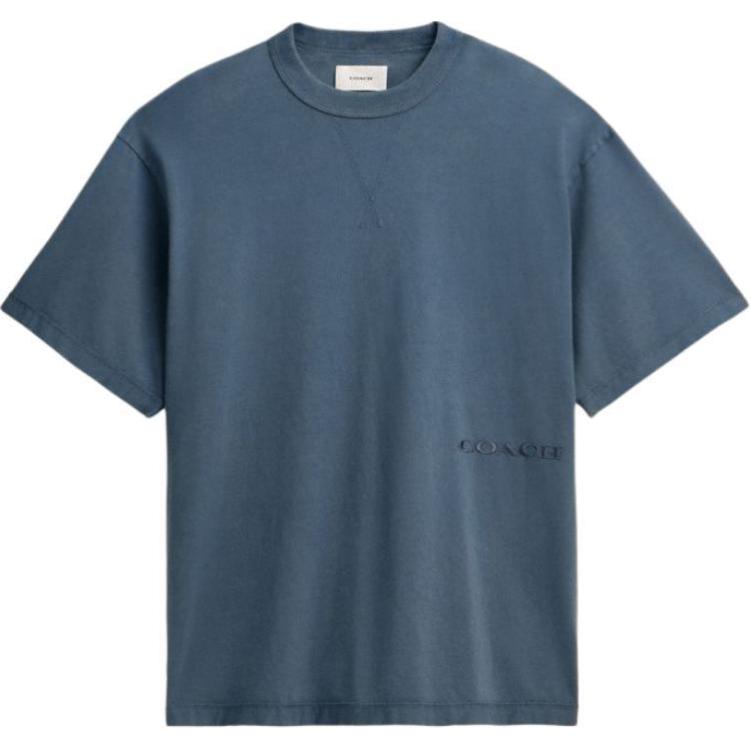 Coach Cotton Dyed T-Shirt Men Tops Navy-Blue CU463-B5H