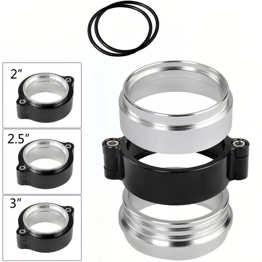 For Turbo Intake Pipe 2"/2.5"/3"/4" Aluminum Exhaust HD V-band Clamp w Flange System Assembly Anodized Clamp With Flange Kit