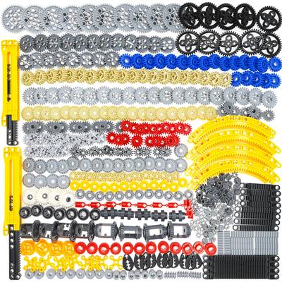 Technic Parts for Lego 466 Piece Car Gear Axle Pin Chain Link Tire Wheel Building Blocks Set Compatible with Major Brands Kits, -
