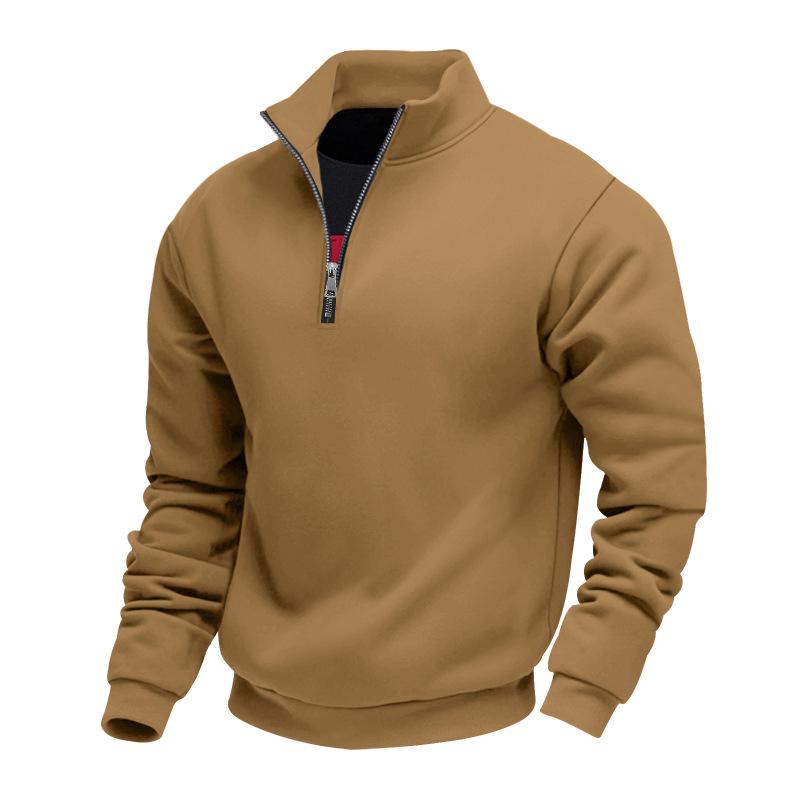 Otoño/Invierno Nueva Llegada Sudadera para Hombre Casual con Cremallera Cuello Alto Forro Polar Color Sólido Chaqueta para Hombre