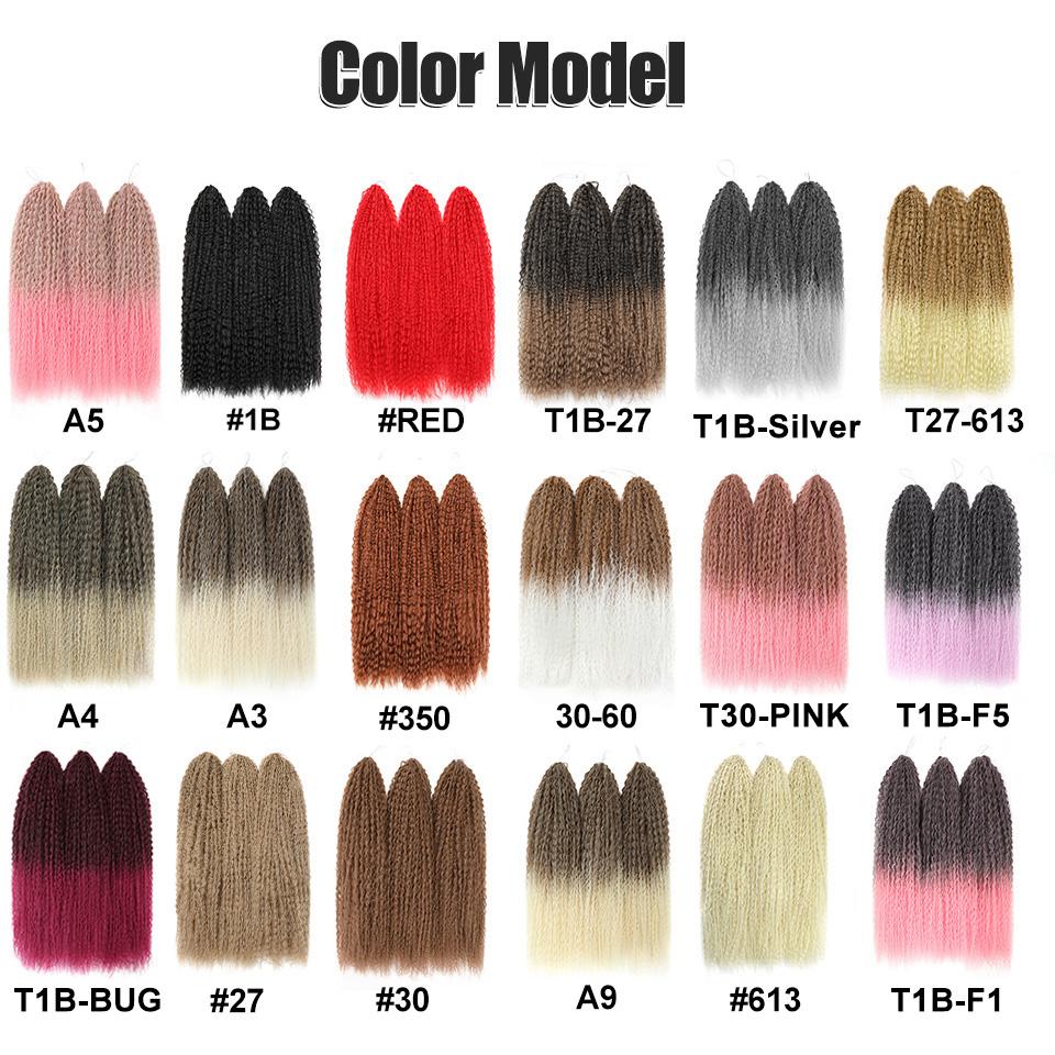 Włosy szydełkowe Brazylijskie warkocze Syntetyczne loki Miękkie warkocze rozszerzenia 20 28 cali Afro Szydełkowane włosy Długie Wodne fale Włosy w kolorze ombre