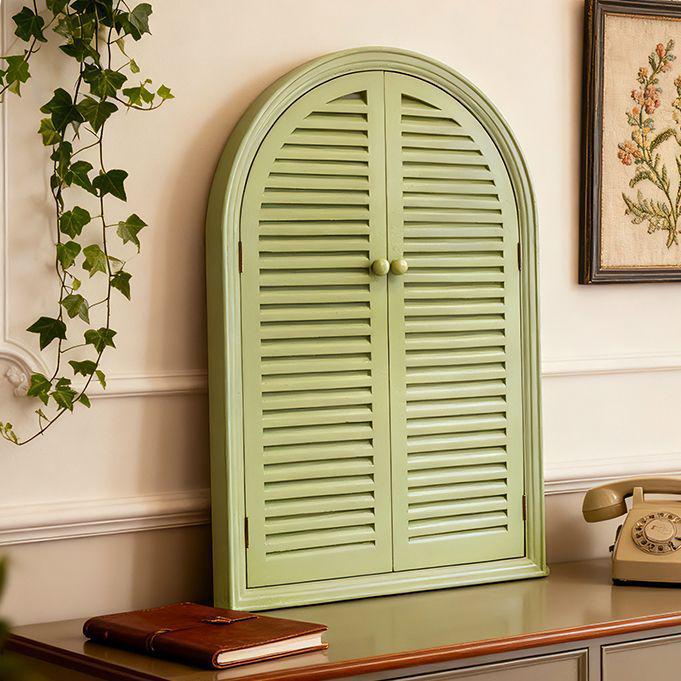 French-Style Solid Wood Shutter Mirror for Electrical Box Covering and Corridor Decor