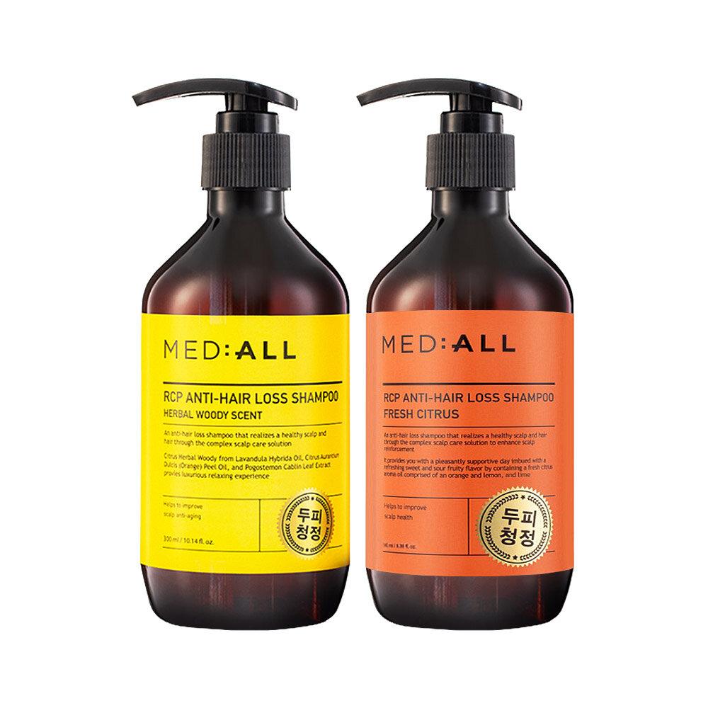

MED:ALL Scalp Cleansing and Anti-Hair Loss Functional Shampoo Woody Scent 300ml + Citrus 300ml