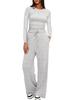Nivea Women's Casual Long Sleeve Top and Wide Leg Pants Set in Multiple Colors