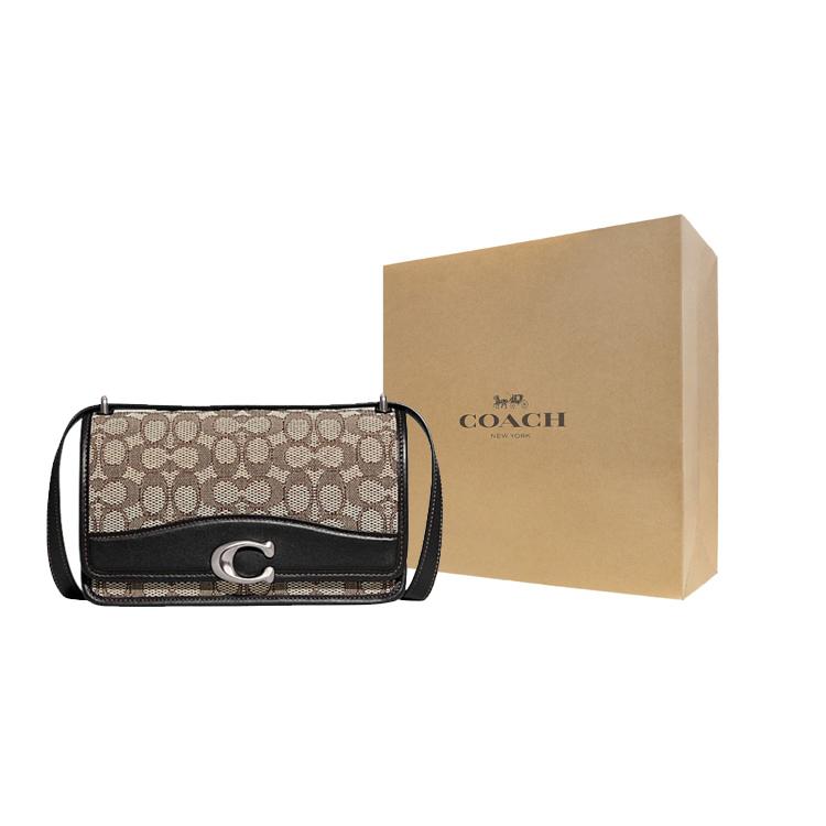 New COACH Bandit Cow Leather With Fabric Small Square Bag, Crossbody Bag, Shoulder Bag Medium Size Women's CD709-LHUW7