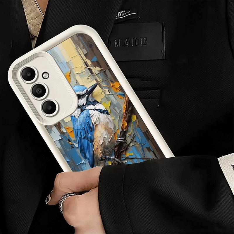 Phone Case for Samsung Galaxy S26 S25 Ultra S24 FE Bird Oil Painting Style Shell S23 Plus S22 + S21 S20 5G Soft Silicone Funda