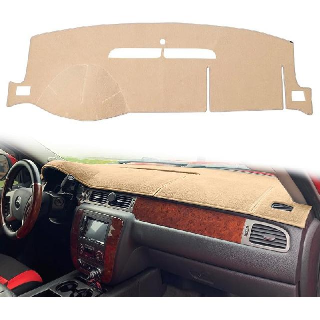 Gray Polyester Dashboard Cover - Fit For 2007-2014 Chevy Tahoe, Avalanche, Suburban, Silverado 1500 2500 3500 LTZ, GMC Sierra SLT Denali, Yukon XL