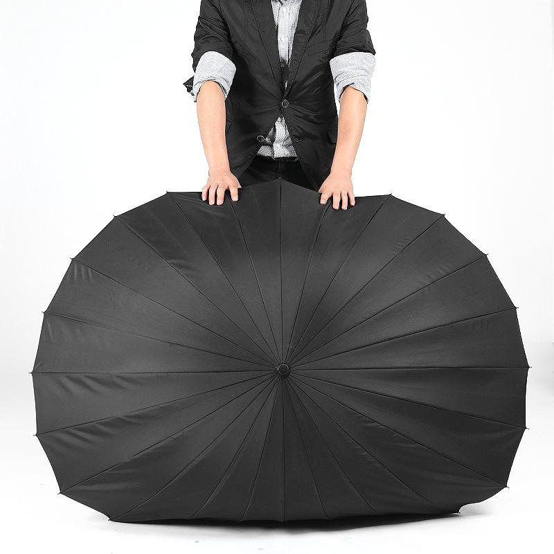 Manual Long-handled Double-layer 24-bone Reinforced Umbrella, Double One-click Open Handle, Men's Umbrella Can Be Added.