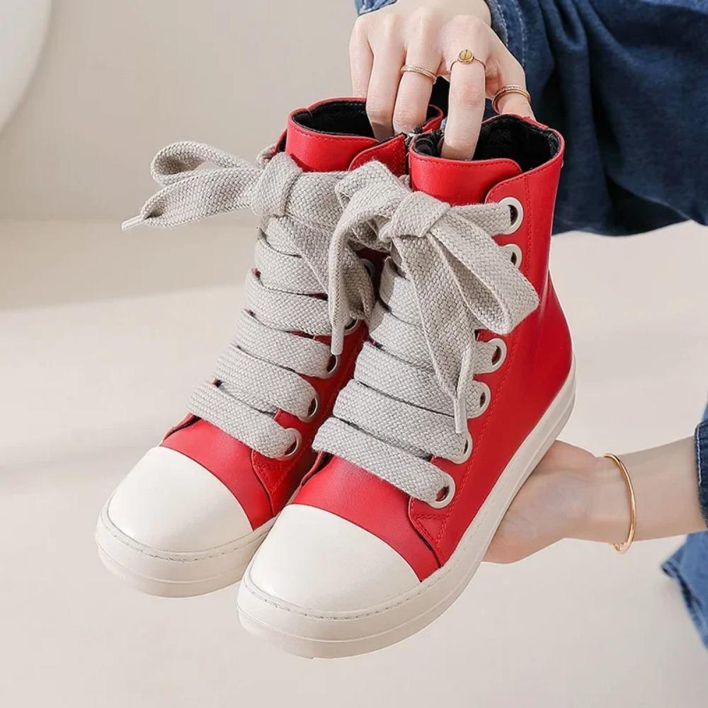 Rick High Top Flat Sneakers Platform Corss Tied Men's Shoes Women Sneakers Oween Designed Causal Flats Zip Ankle Botas 45