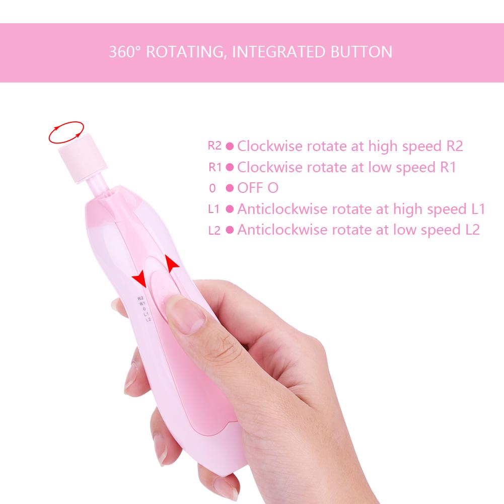 Electric Baby Nail Grooming Trimmer Tool Grinder Clipper for Children Toddlers Pink