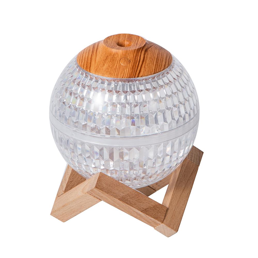 Luftfuktere for soverom RGB LED Mini Fargerikt Nattlys Krystallkule Luftfukter 6H Auto-off 450ml