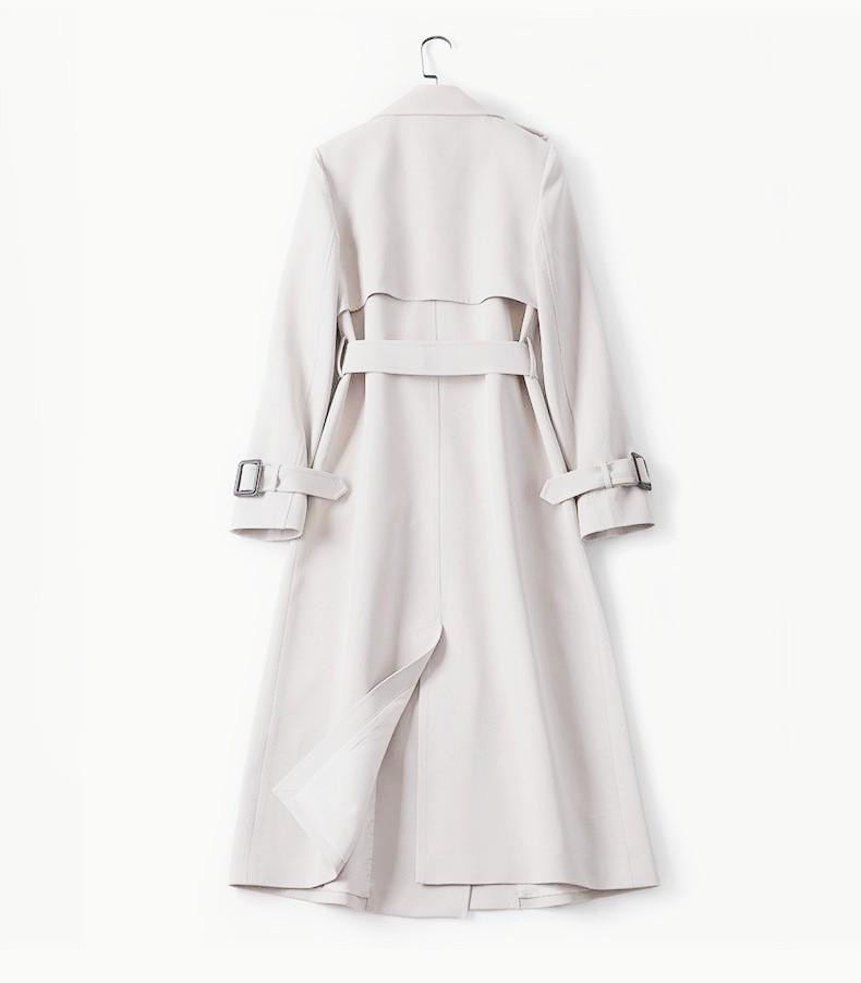 2024 Slim Classic Over-the-Knee Trench Coat for Women - Mid-Length Korean Style, Loose Fit, Petite Trendy Overcoat