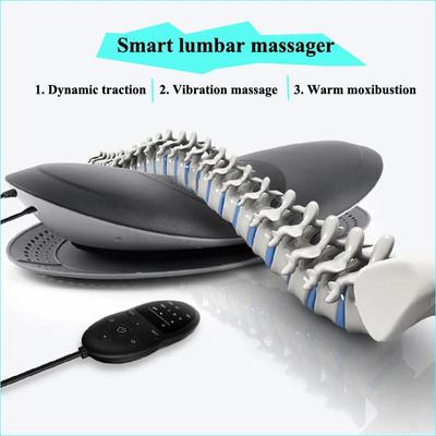 Lendenwirbelsäulenmassagegerät, Nacken- und Lendenwirbeltraktion, multifunktionales aufblasbares Heißkompressen-Vibration-Luftdruck-Taillenmassagegerät, warm