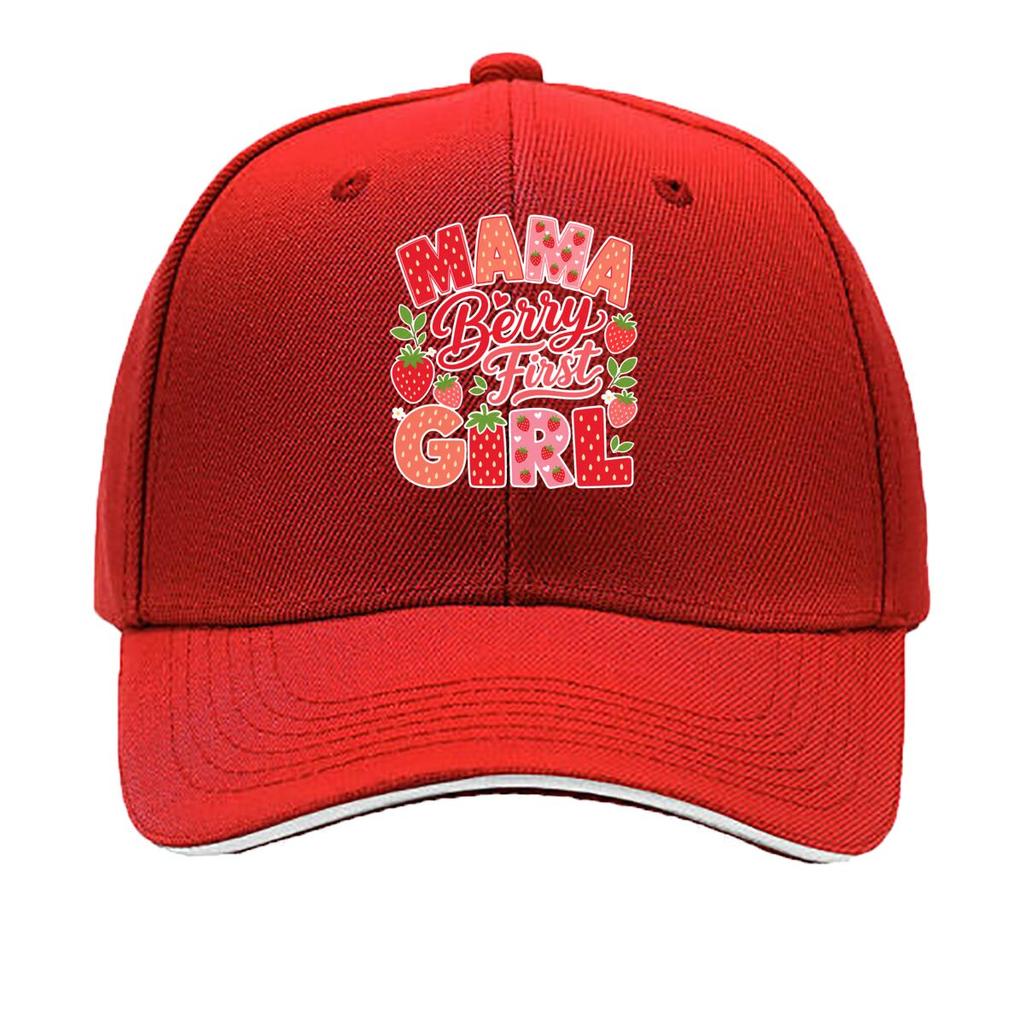 Sweet Strawberry First Birthday Mama Sandwich Baseball Cap Sun Cap Outdoor Workouts Hat