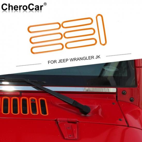 Engine Hood Air Vent Inlet Cover Decor Trim For Jeep Wrangler JK 07-17 Orange