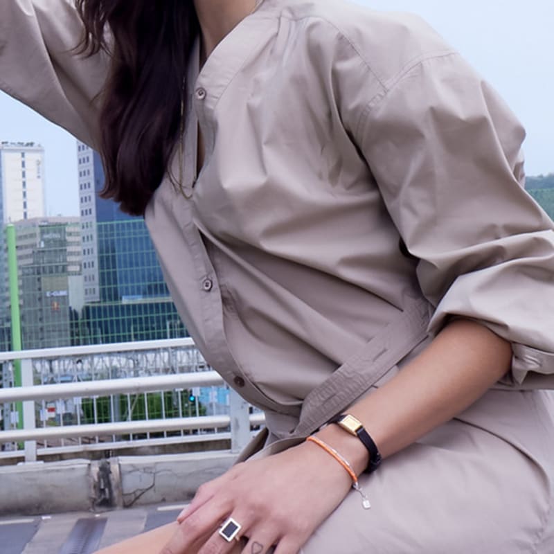 BE/GINS LA LIGNE TWOSOME BRACELET ORANGE DOT