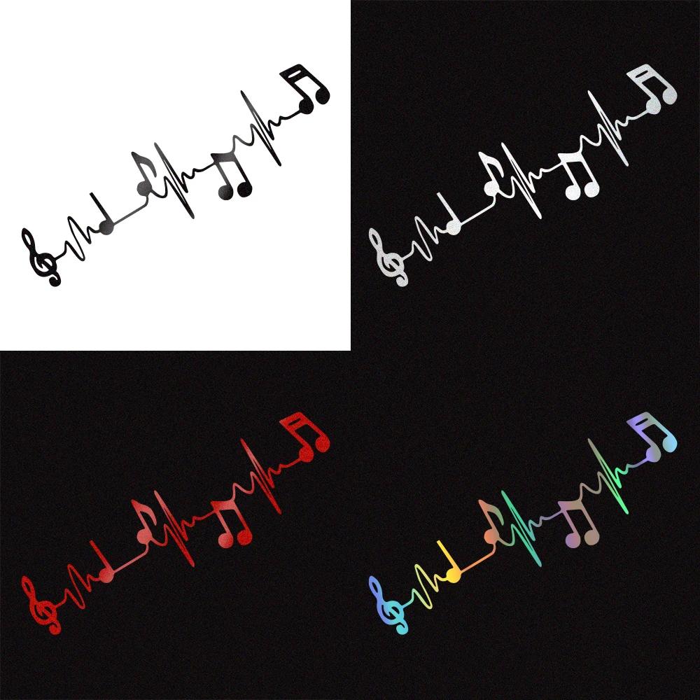Autoaufkleber Musik ist der Herzschlag des Lebens Grafik Fenster Reflektierendes Vinyl-Aufkleber LKW Laptop Notebook Dekor Zubehör