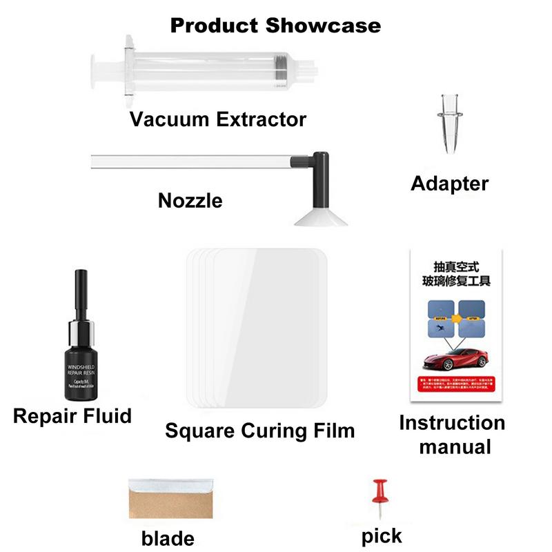 Auto Glass Repair Kit Windshield Cracks Gone Glass Repair Kit Car Window Repair Kit Glass Repair Fluid Vehicle Windscreen Tool