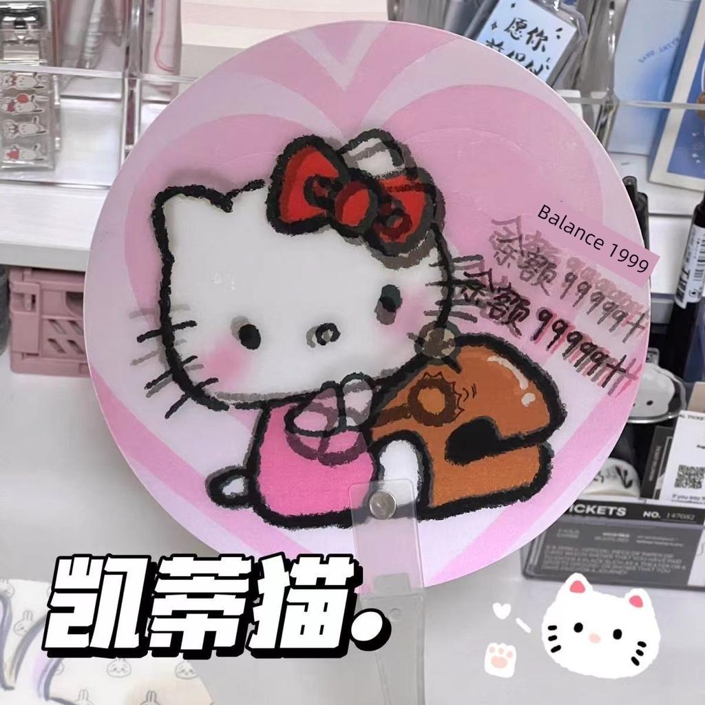Chiikawa Cartoon Ika Usagi Fan, a Cute Moving Fan with Animation, Summer Hand-Cranked Dynamic Fan