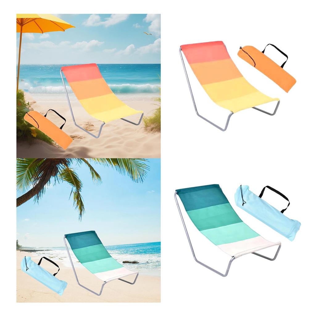 Folding Beach Chair Camping Chair Lightweight Non Slip Lounge Chair with Storage Bag for Garden Deck Sunbathing