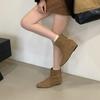 2025 New Small Square Head Suede But Knee Thin Inner Slope Heel Martin Women's Short Boots