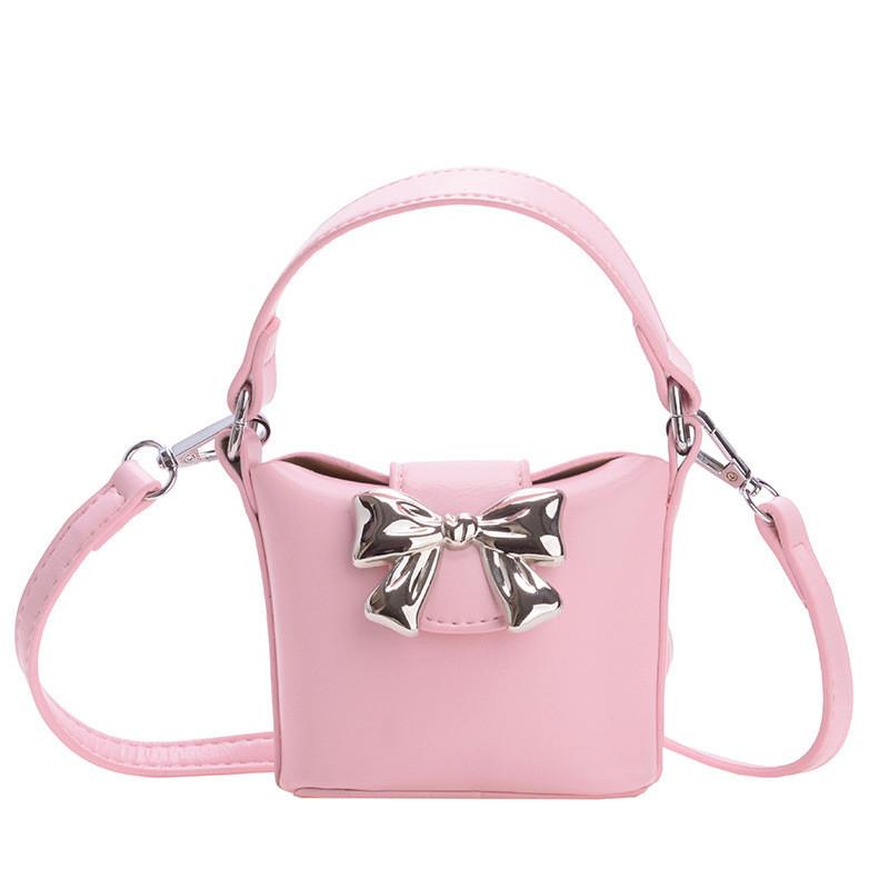 Adorable Girls Pu Bow Crossbody Bag Stylish Handbag Perfect For Toddlers With Cute Design