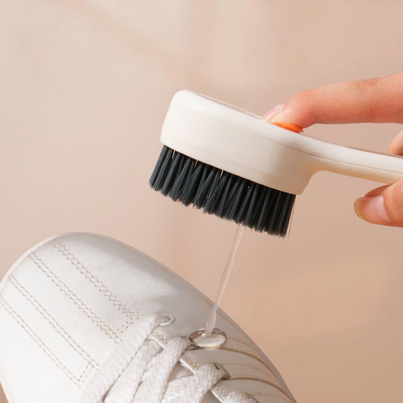 1Pc Multi-functional Shoe And Laundry Brush With Liquid Dispensing Function, Suitable For Home Use, Press-type Liquid Dispensing