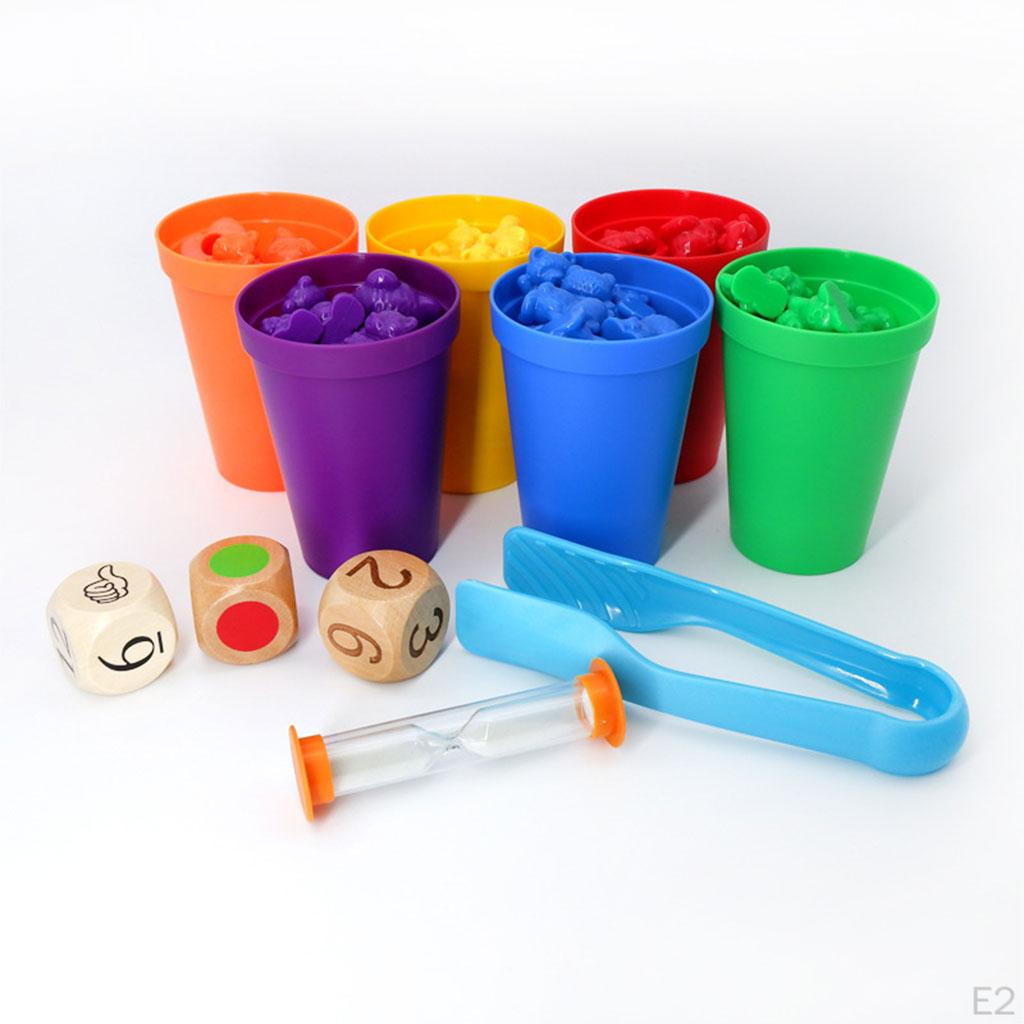 Children Addition and Subtraction Counting Sorting Bears Matching Game Playset Fun Math Learning for