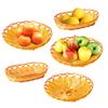 1PC Bamboo Vine Fruit Frame Plastic Rotundity Fruit Shop Ellipse Tray Storage Basket Weaving Supermarket Fruit Basket