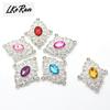 New Fashion 10Pcs 40*46mm Metal Acrylic Crystal Rhinestone Buttons For Craft Embellishment Diy Clothing Decorative Accessories