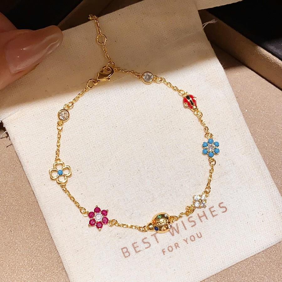 Sea Crystal Zirconia Water Drop Bracelet: Light Luxury Cool Style Jewelry for Women