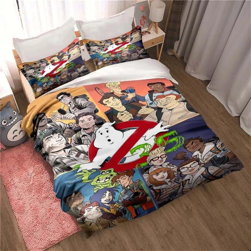 Cartoon Ghostbusters Duvet Cover Pillowcase Bedding Set Adult Boys Girls Bedroom Decoration Children Gift Single Double Size