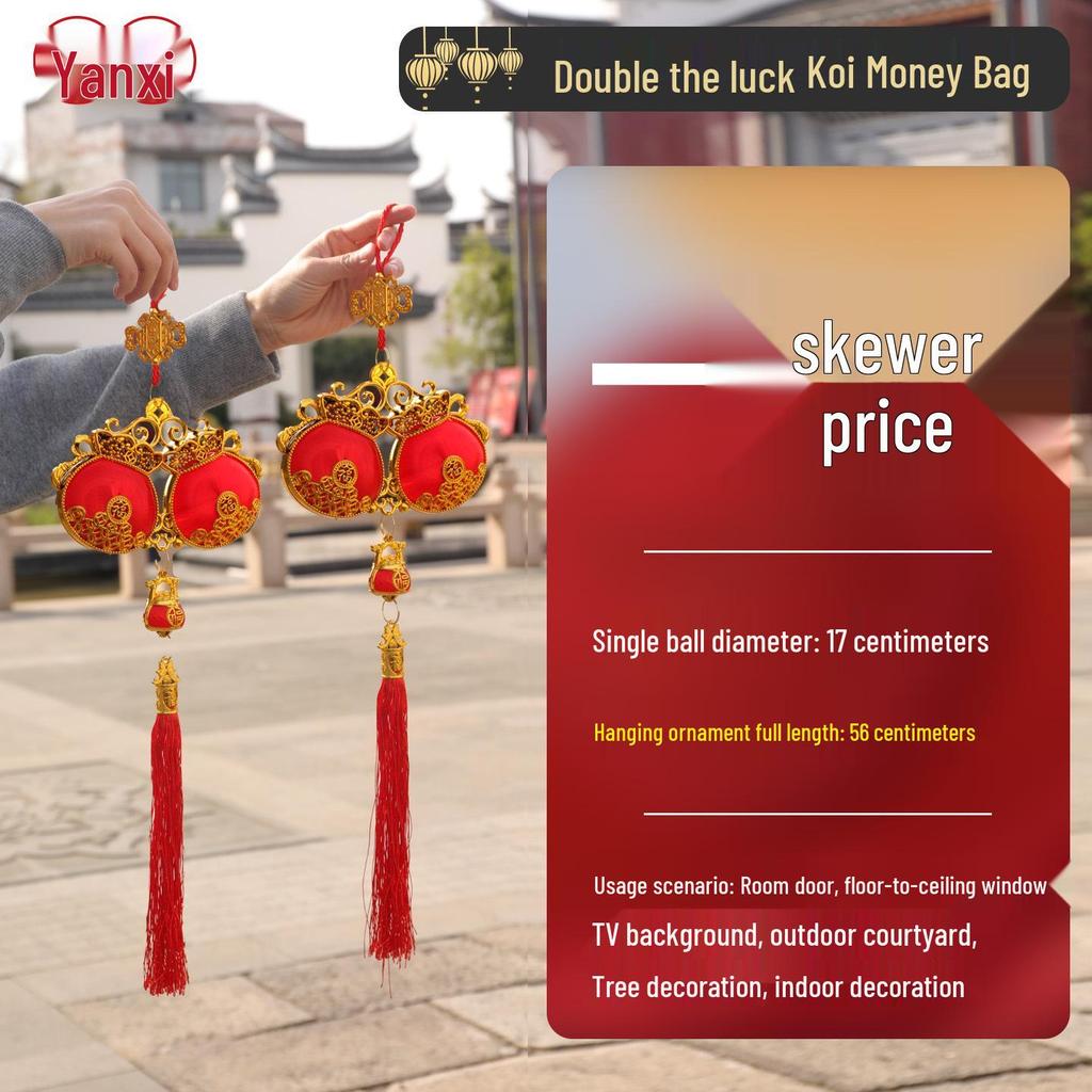 2026 Year of the Horse Red Lantern Ornaments for New Year and Housewarming Decorations, Featuring 'Fu' Spring Festival Pendants