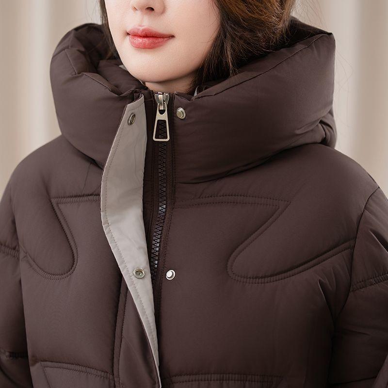 Iarnă Femei Palton Lung Pufos Jachetă Călduroasă Îngroșată Croială Slim Rezistentă la Vânt Îmbrăcăminte Exterioară de Modă Casual