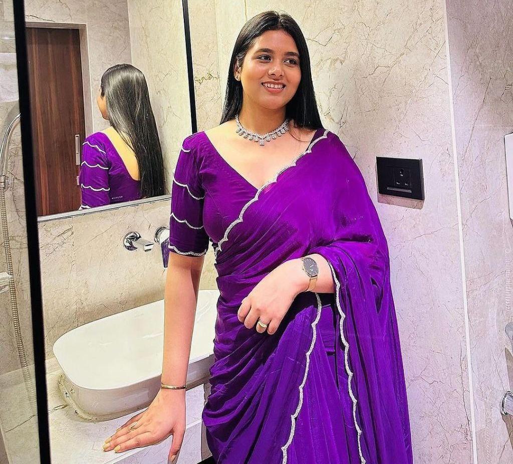 Trending Indian Ready To Wear Purple Georgette Silk Saree