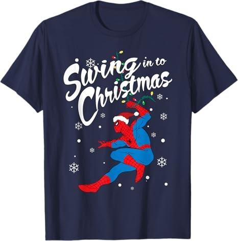 SpiderUnisex Swing In To Christmas TShirt Unisex3 S