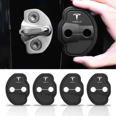 4 Bucăți Capac Silicon Blocare Ușă Mașină Autocolant Protector Amortizor pentru Tesla Model 3 Y S X Roadster SpaceX Cybertruck Mașină