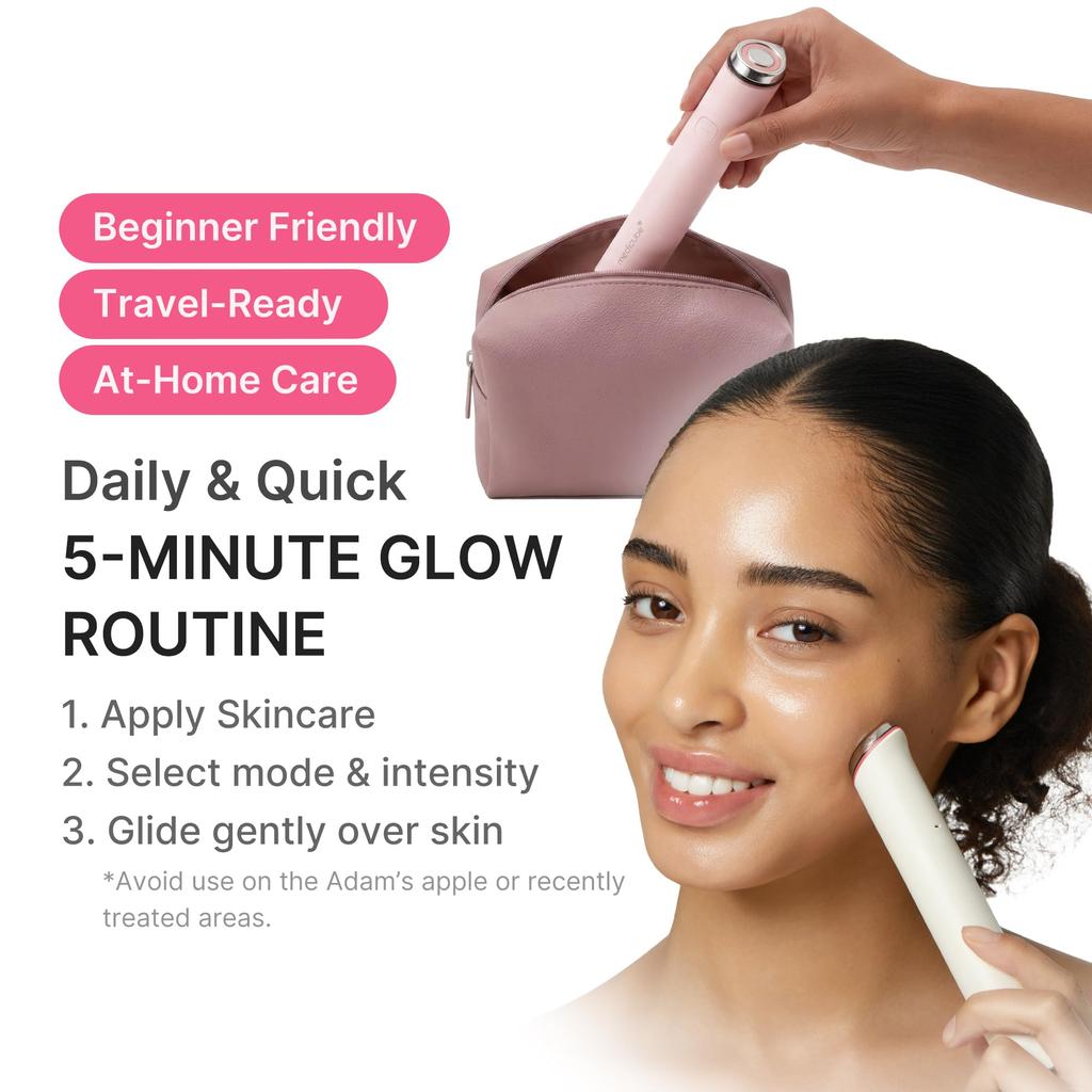 Medicube AGE-R Booster Pro Mini Plus (Pink) Skincare Facial Device, Lifting, Wrinkle Relief, 5 Minutes a Day, Experience a Trip to Korea, Vibration Ca