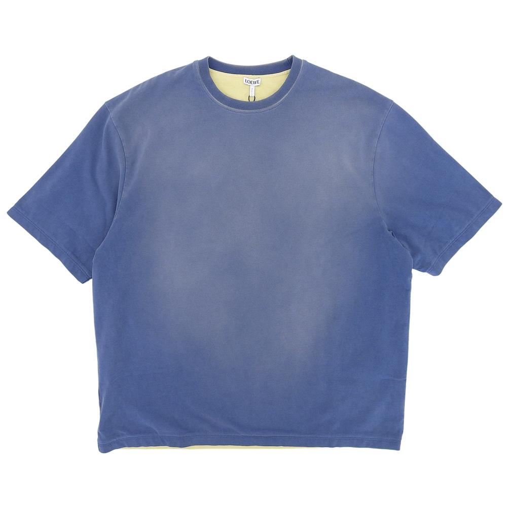 LOEWE Men's Oversized Fit T-Shirt, Blue, Small, S359Y22X63 tops S blueUsed